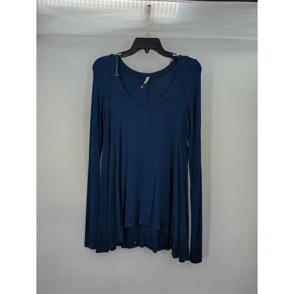 Free People Tops - Free People We The Free Blue Ribbed Long Sleeve Tunic Top Small NWT